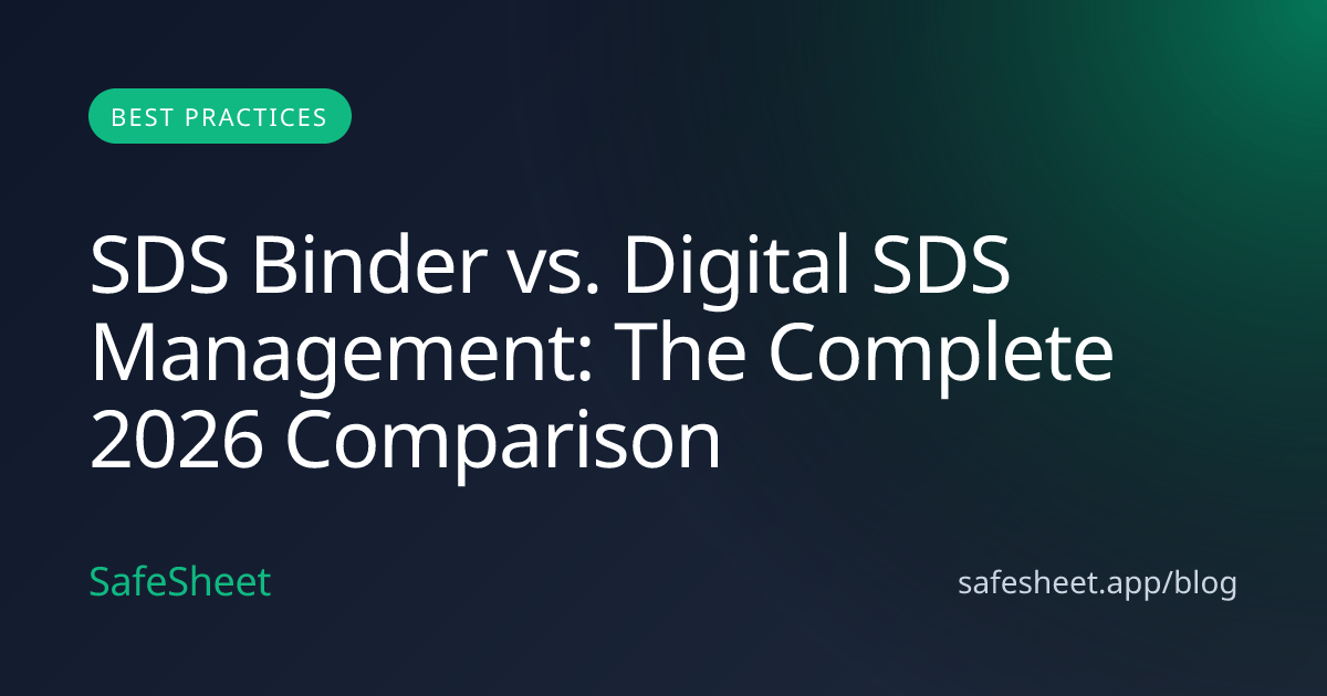 SDS Binder vs. Digital SDS Management: The Complete 2026 Comparison ...