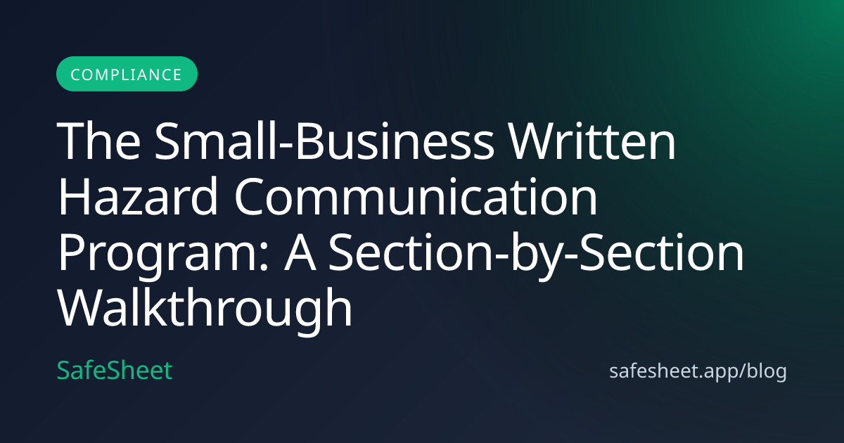 The Small-Business Written Hazard Communication Program: A Section-by ...